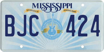MS license plate BJC424