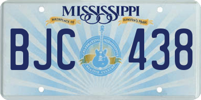 MS license plate BJC438