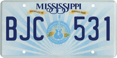 MS license plate BJC531