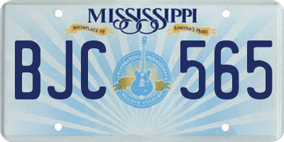 MS license plate BJC565