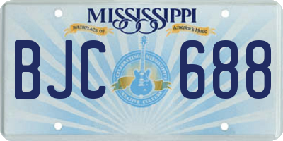 MS license plate BJC688