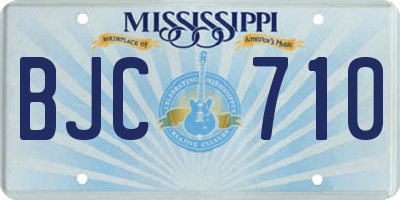 MS license plate BJC710