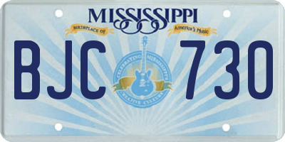 MS license plate BJC730