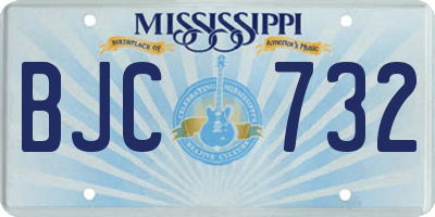 MS license plate BJC732