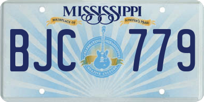MS license plate BJC779