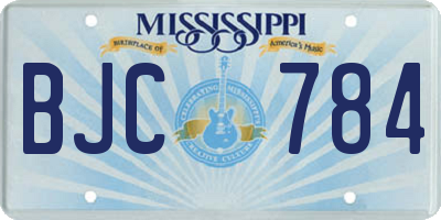 MS license plate BJC784