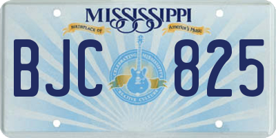 MS license plate BJC825