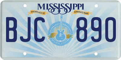 MS license plate BJC890