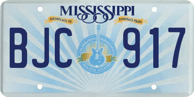 MS license plate BJC917