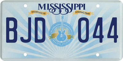 MS license plate BJD044