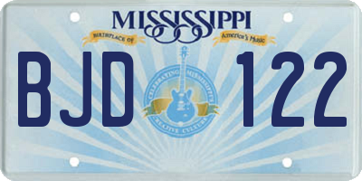 MS license plate BJD122