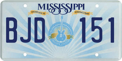 MS license plate BJD151
