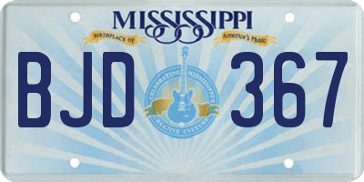 MS license plate BJD367