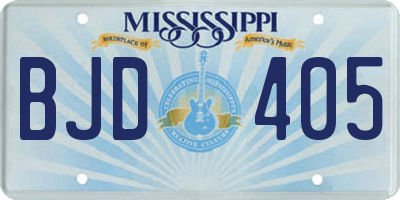 MS license plate BJD405