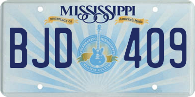 MS license plate BJD409
