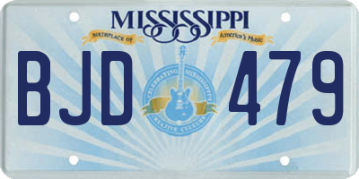 MS license plate BJD479