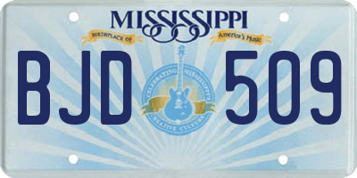 MS license plate BJD509