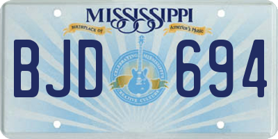 MS license plate BJD694