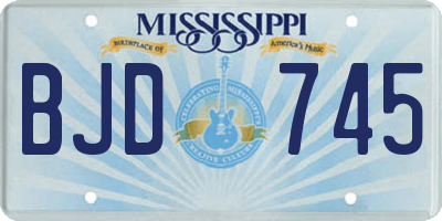 MS license plate BJD745