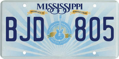 MS license plate BJD805