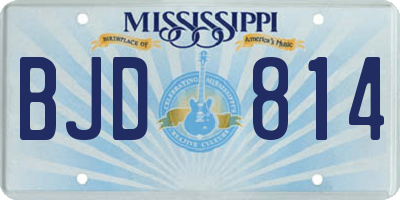 MS license plate BJD814