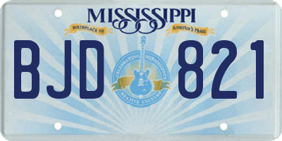 MS license plate BJD821