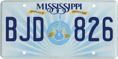 MS license plate BJD826