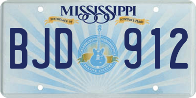 MS license plate BJD912