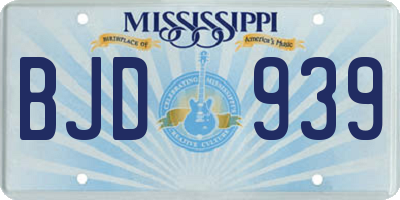 MS license plate BJD939