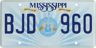 MS license plate BJD960