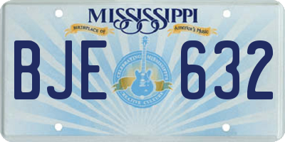 MS license plate BJE632