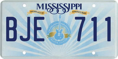 MS license plate BJE711
