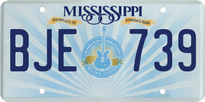 MS license plate BJE739