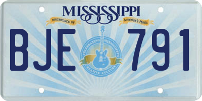MS license plate BJE791