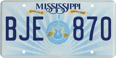MS license plate BJE870