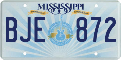 MS license plate BJE872