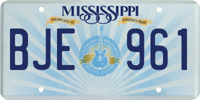 MS license plate BJE961