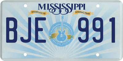 MS license plate BJE991