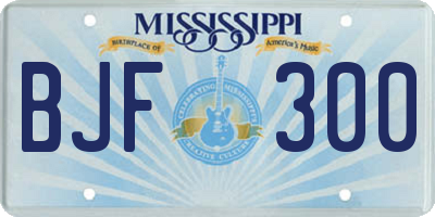 MS license plate BJF300