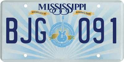 MS license plate BJG091
