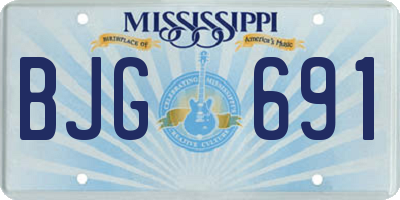 MS license plate BJG691