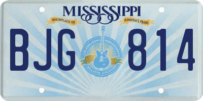 MS license plate BJG814