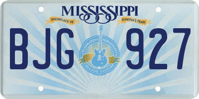 MS license plate BJG927