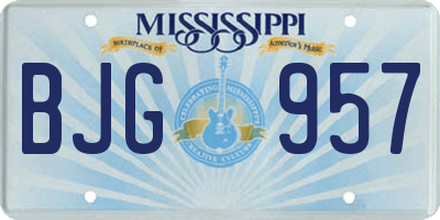 MS license plate BJG957