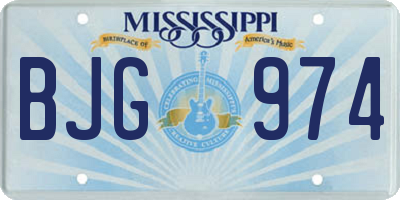 MS license plate BJG974