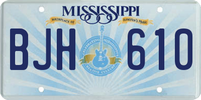 MS license plate BJH610