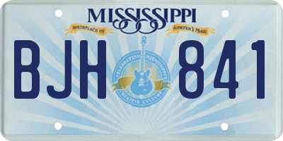 MS license plate BJH841
