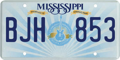 MS license plate BJH853
