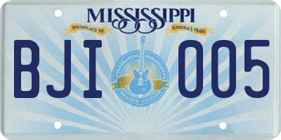 MS license plate BJI005