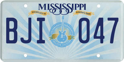 MS license plate BJI047